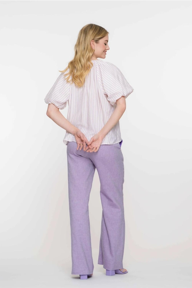 TOP STREPEN STRIKDETAIL 53062 14 Off-White/Lilac